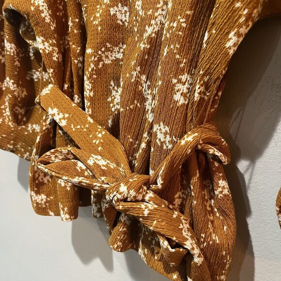 Anthropologie Blouse Small Amber Dolman Sleeve Top Golden Boho Floral Casual - Picture 6 of 10